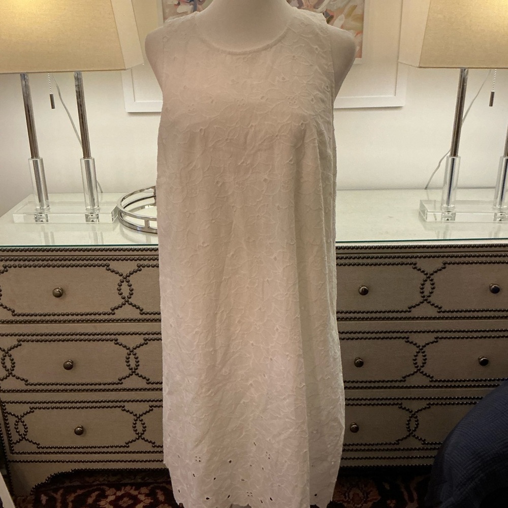W BY WORTH white eyelet sleeveless dress - size small - NEW WITH TAGS